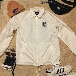 White Vans Snap on Windbreaker
